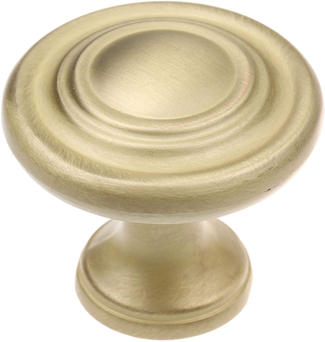 5 Pack 1 1/4 Satin Gold Round Ring Cabinet Knobs Traditional
