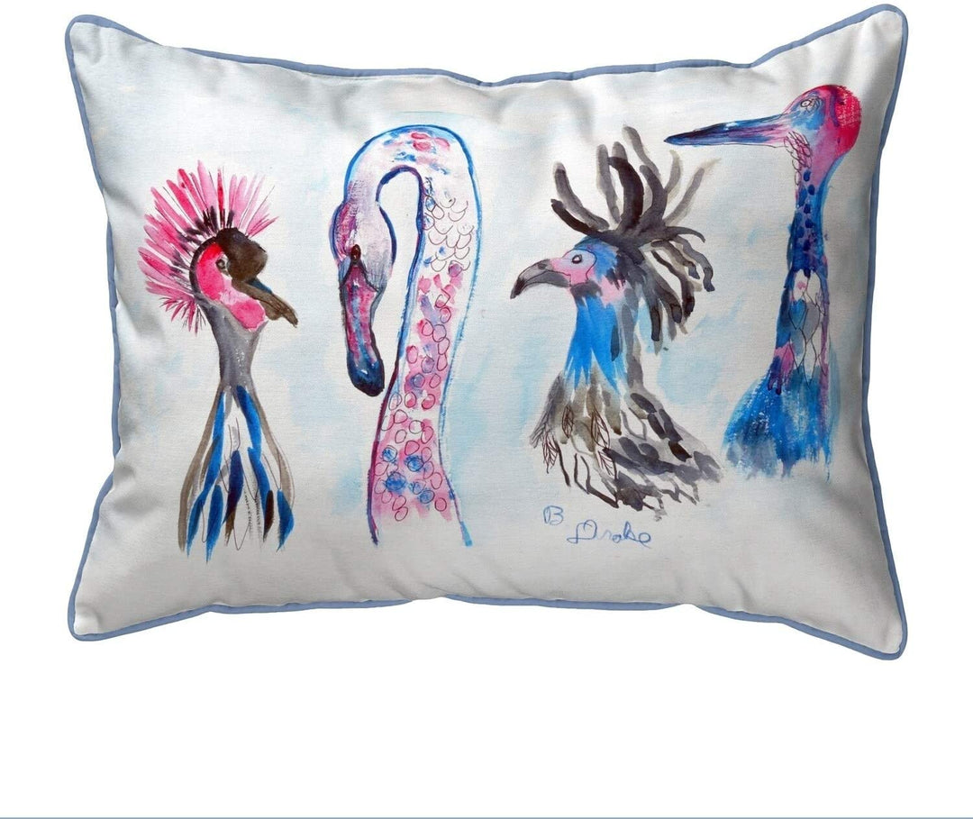Birds Small Outdoor Pillow 11x14 Color Graphic Nautical