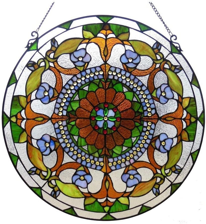 Tiffany Floral Design Window Panel Color Flowers Glass