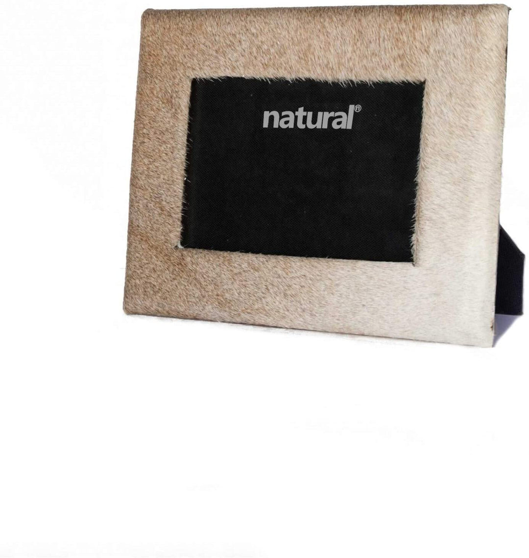 7" X 9" Natural Cowhide 4" 6" Picture Frame Modern Contemporary Rectangle Leather - Diamond Home USA