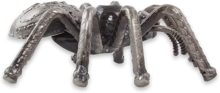 Handmade Upcycled Metal Sculpture 'Rustic Tarantula' (Mexico) Grey - Diamond Home USA
