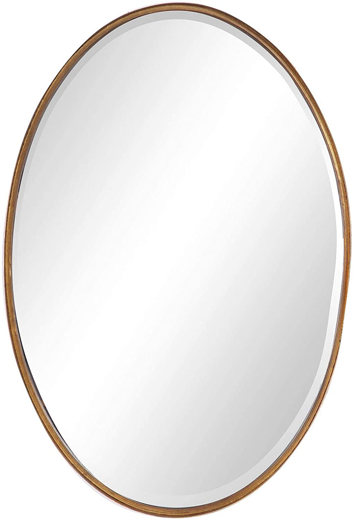 Gold Oval Mirror 24x35x2 Modern Contemporary
