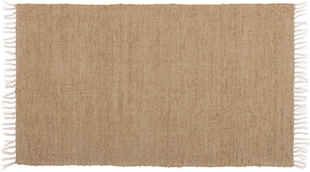 MISC Burlap Natural Chindi/rag Rug 36x60 3' X 5' Tan Farmhouse Rectangle Cotton Latex Free