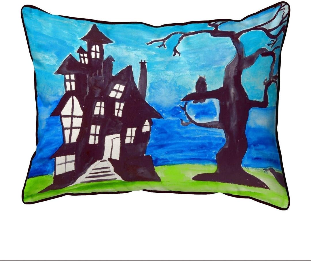 Haunted House Small Pillow 11x14 Color Graphic Casual