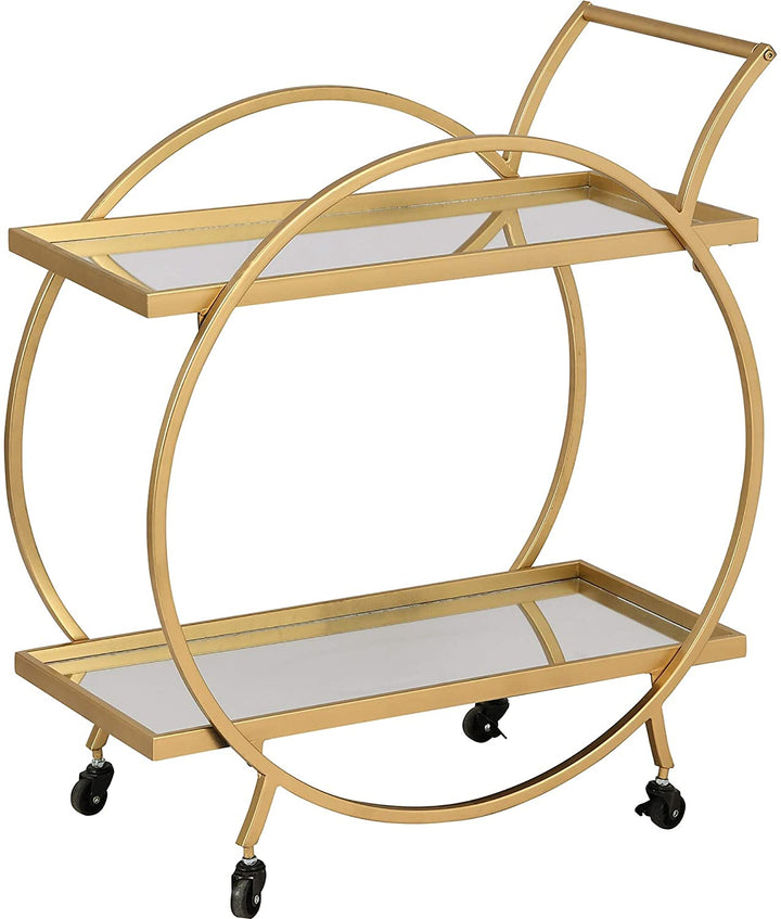 Gold Bar Cart American Crafted Metal 28 X 14 32 Yellow Modern Contemporary - Diamond Home USA
