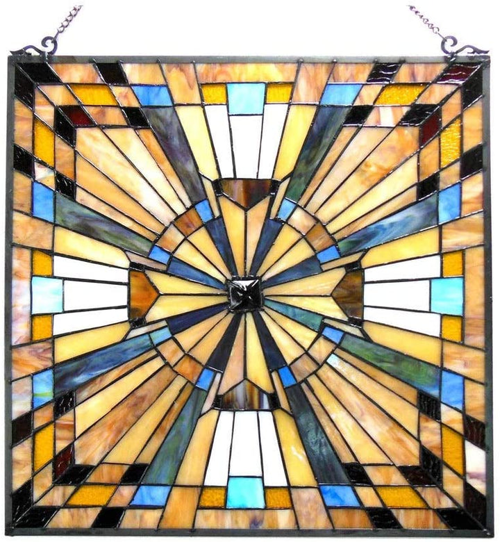 Tiffany Art Design Window Panel/suncatcher Color Novelty Glass Metal Includes Hardware