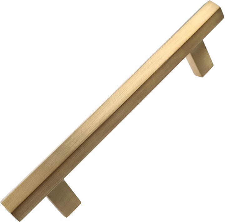 5 inch Center Satin Gold Solid Hexagon Bar Pulls (5 Pack)