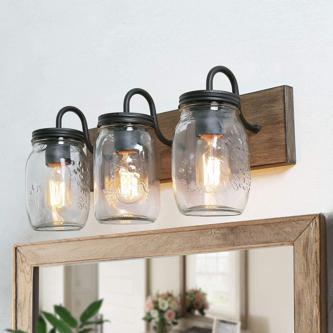 Modern Mason Jar Glass Wall Sconces 18 1" l X 7 9" Wx 9 4" h