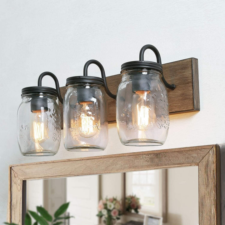Modern Mason Jar Glass Wall Sconces 18 1" l X 7 9" Wx 9 4" h