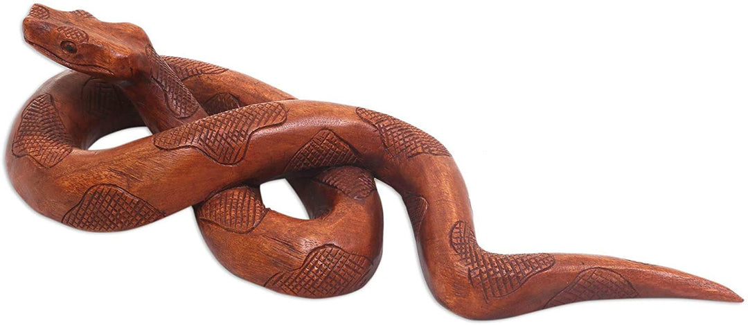 Handmade Wood Sculpture 'Sanca' (Indonesia) Brown - Diamond Home USA