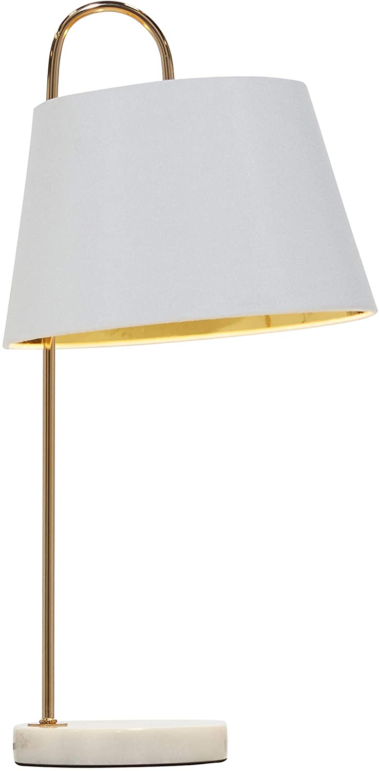 White Gold Table Lamp Marble Base 11" X 22 5" 11 22 Modern