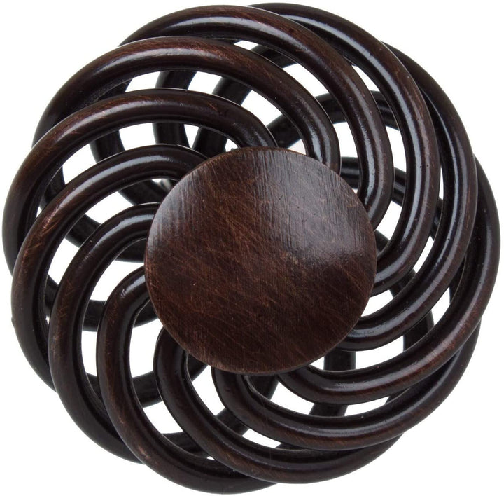 1 5 inch Oil Rubbed Bronze Round Birdcage Cabinet Knobs (Pack 10) Brown Metal Finish - Diamond Home USA