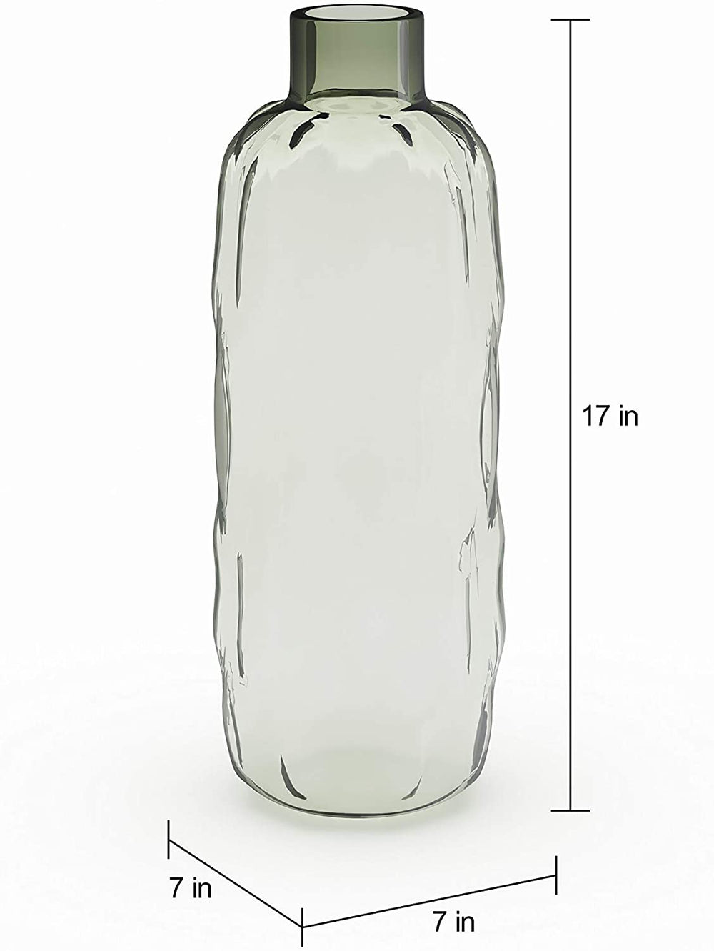 Glass Vase Grey - Diamond Home USA