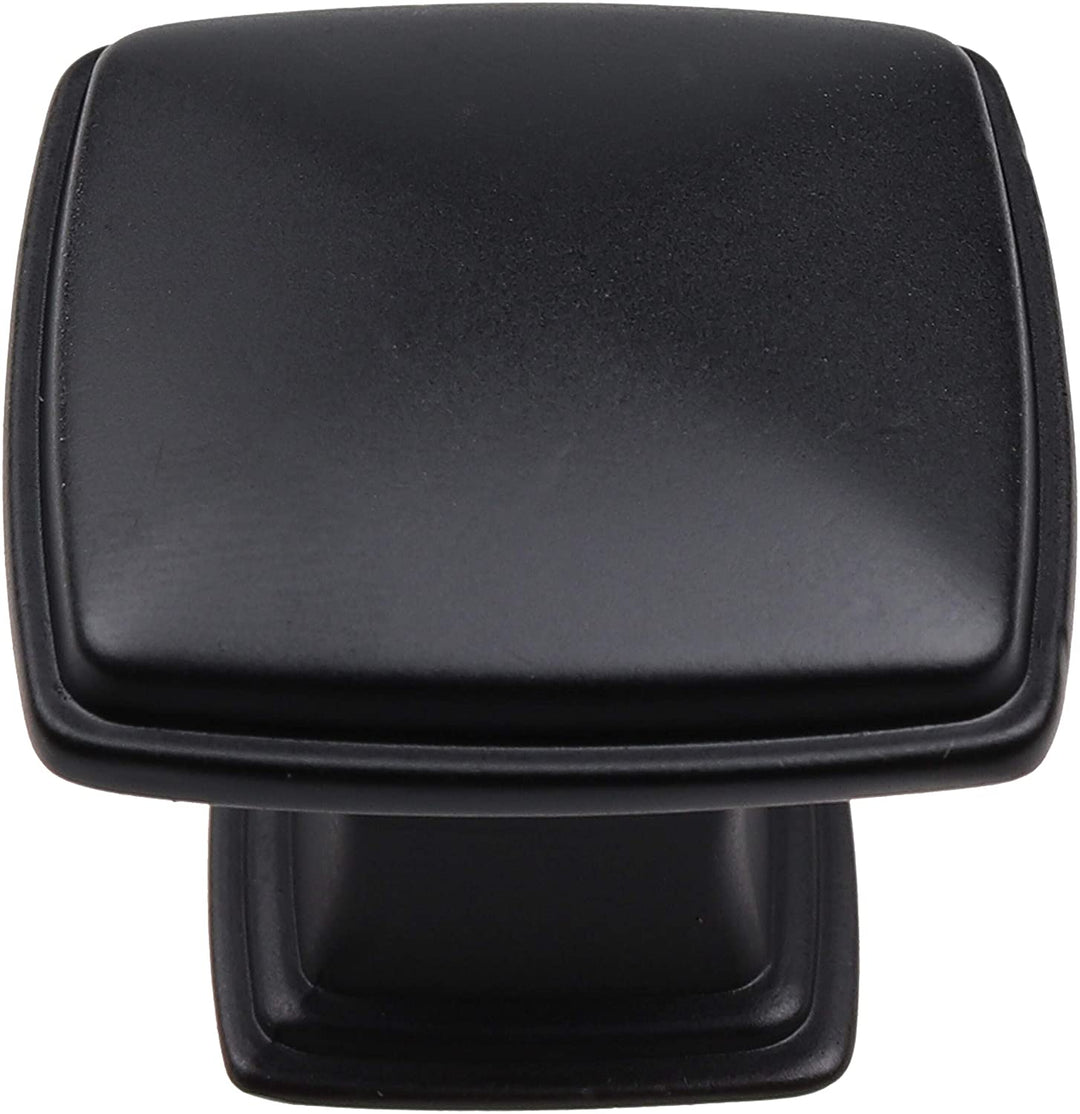 10 Pack 1 1/4 inch Square Cabinet Knob Black Modern