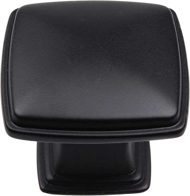 10 Pack 1 1/4 inch Square Cabinet Knob Black Modern