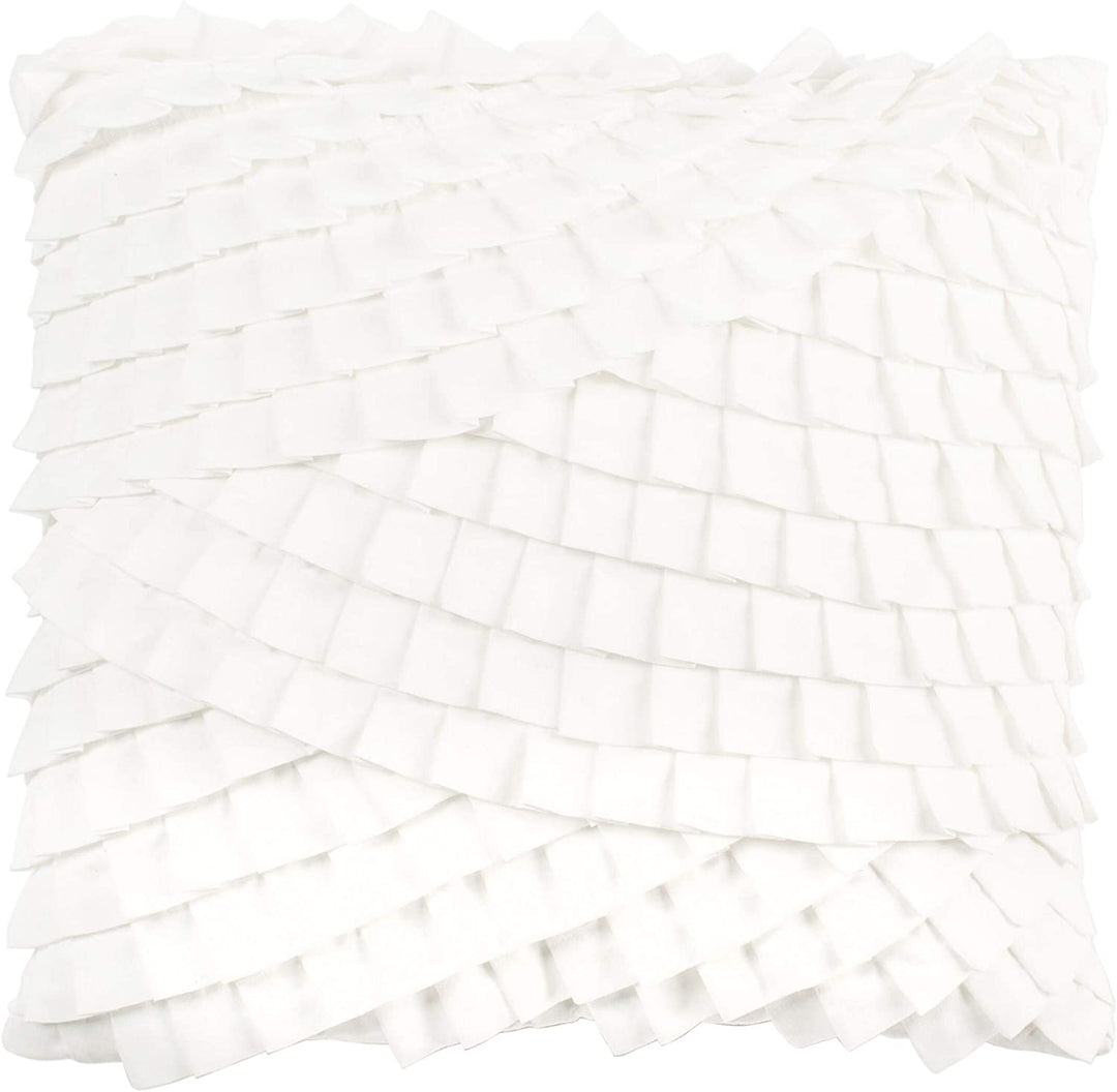 18" Pillow White Abstract Modern Contemporary Polyester