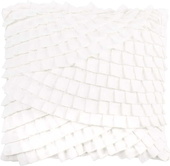 18" Pillow White Abstract Modern Contemporary Polyester