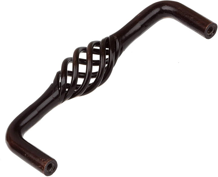 3 3/4 inch Screw Center Twisted Birdcage Cabinet Hardware Pull Rustic Bronze (Pack 10) Brown Metal Finish - Diamond Home USA