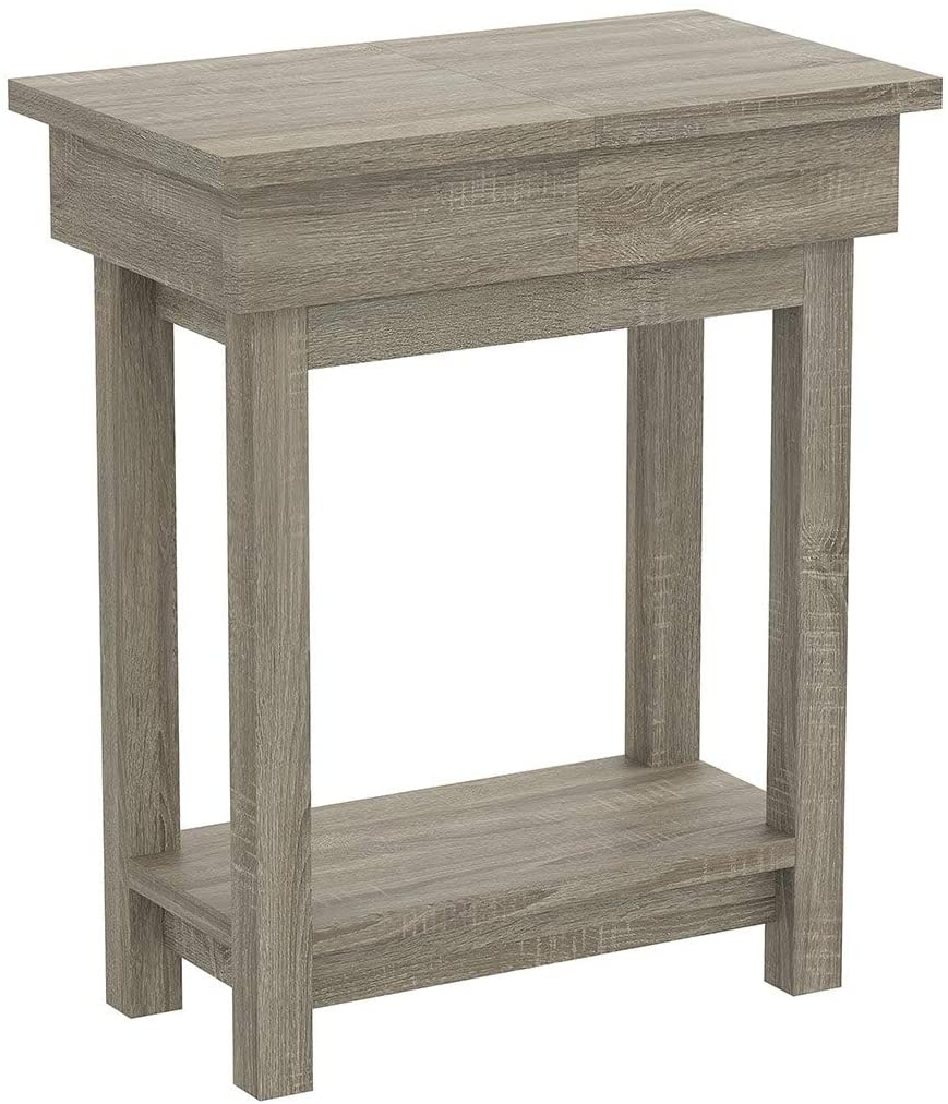 Accent Table 20l Dark Taupe Open Top Drawer 20" X 11 4" 24" Modern Contemporary Rectangle MDF Wood Finish Drawers - Diamond Home USA