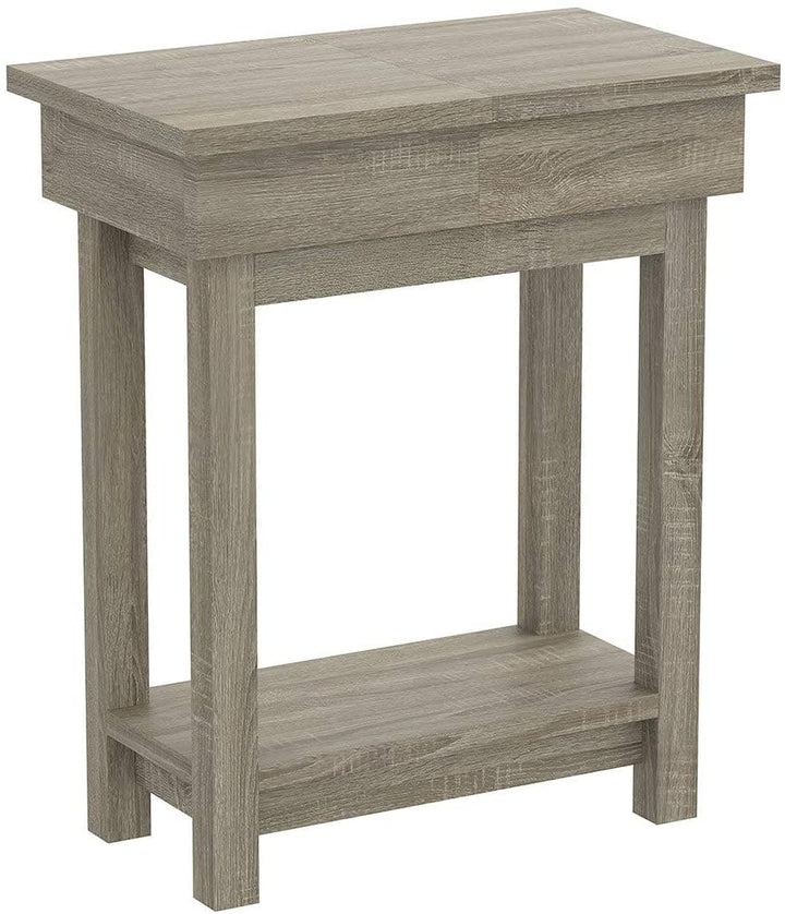 Accent Table 20l Dark Taupe Open Top Drawer 20" X 11 4" 24" Modern Contemporary Rectangle MDF Wood Finish Drawers - Diamond Home USA