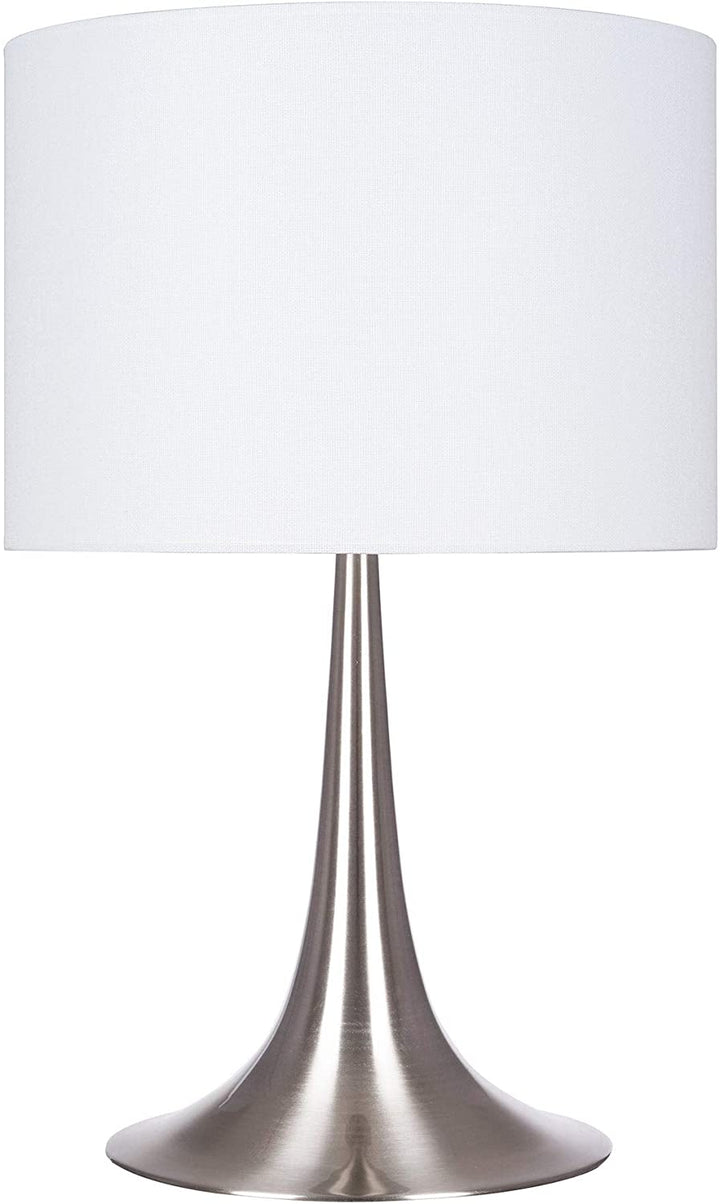 Brushed Nickel Fluted Table Lamp Silver Modern