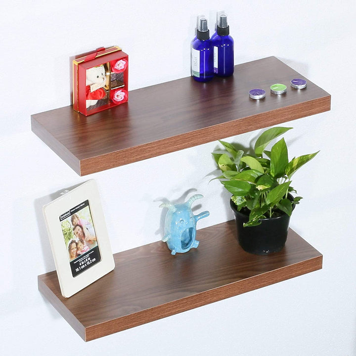 Set 2 Modern Contemporary Jd Walnut Floating Shelf 9 2523