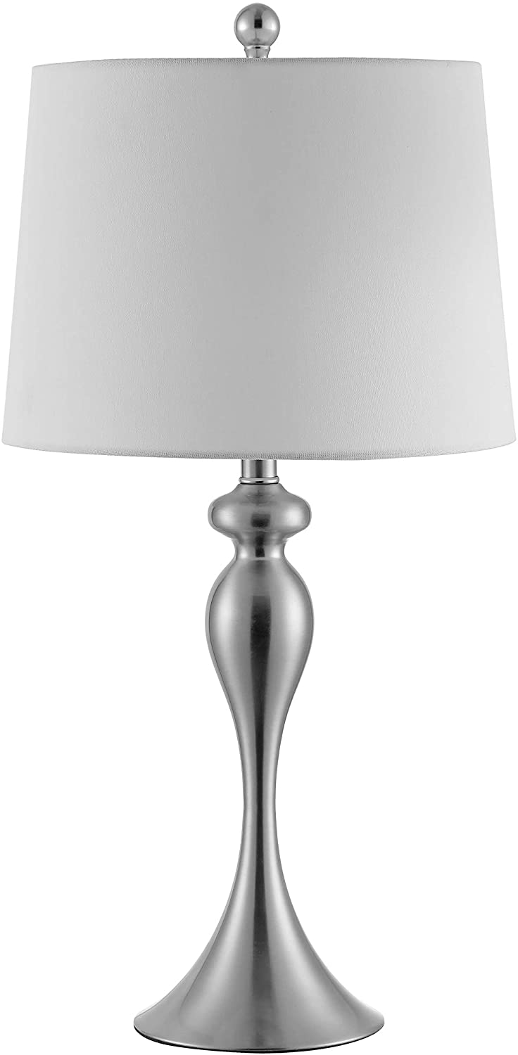 Lighting 28 inch Iron Table Lamp 14" X 28" Silver Modern Contemporary Traditional Chrome Bulbs Included - Diamond Home USA