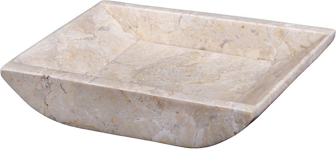 Champagne Marble 6 1/4" X 4 3/4" Boat Shaped Candle Holder