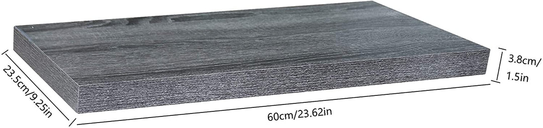 Modern Contemporary Black Oak Floating Shelf 23 629 251 5 Inches Mid Century MDF Reclaimed Wood Natural Finish - Diamond Home USA