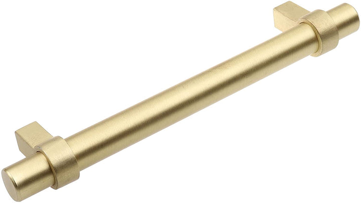 5 Pack 5 Center Satin Gold Euro Solid Cabinet T bar Pulls Modern Contemporary Metal Finish