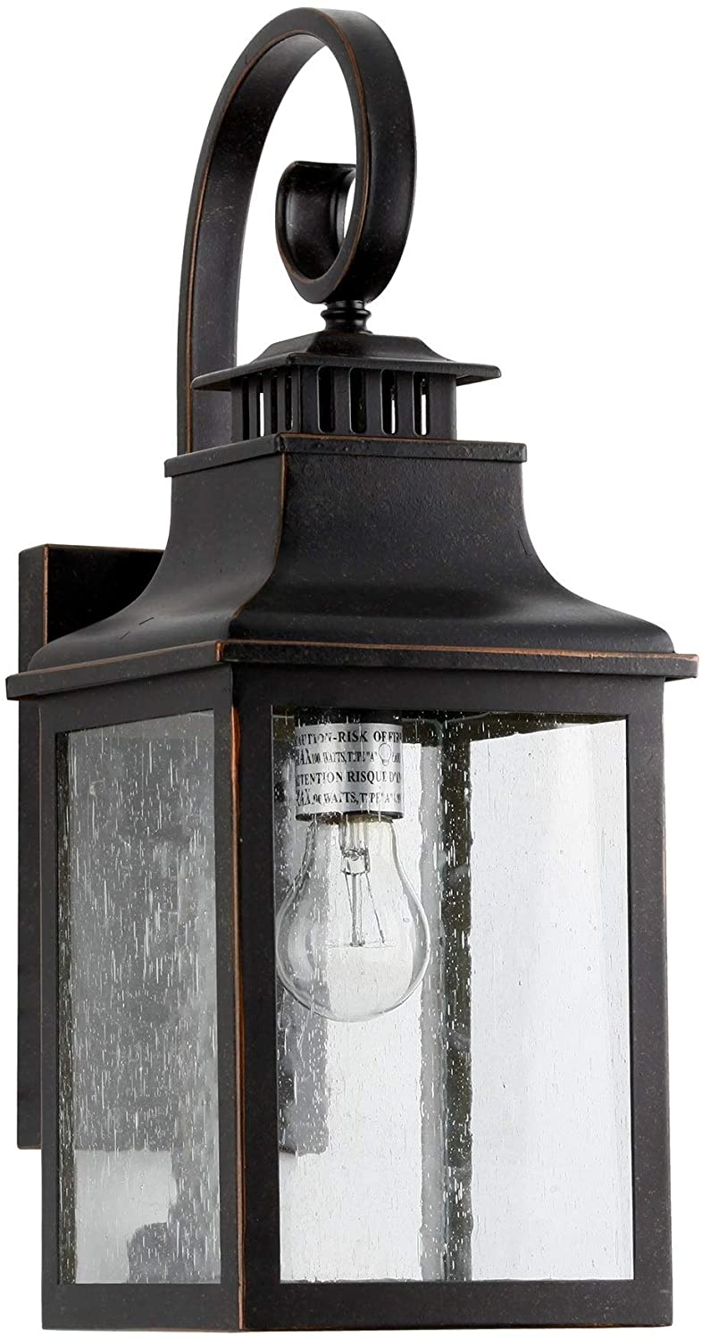 1 Light Outdoor Wall Mounted Lighting Oil Rubbed Bronze Finish Oil Metal Water Resistant