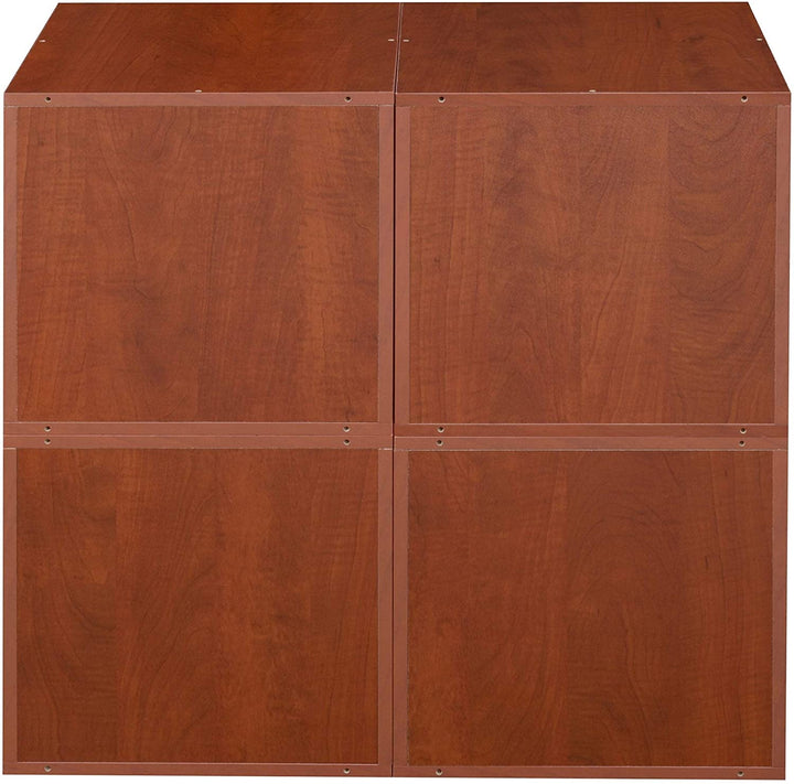 Storage Set 4 Cubes Cherry Modern Contemporary Laminate Finish - Diamond Home USA