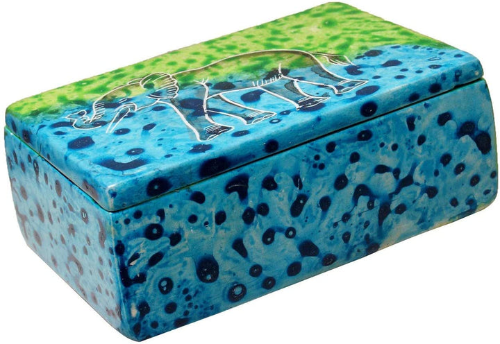 Handmade Elephant Soapstone Trinket Pin x (Kenya) Color