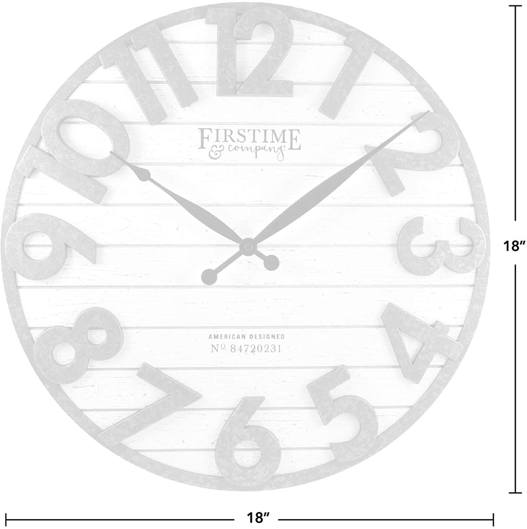 MISC Shiplap Wall Clock American Crafted Distress White Gray Plastic Wood 18 X 2 5 Farmhouse