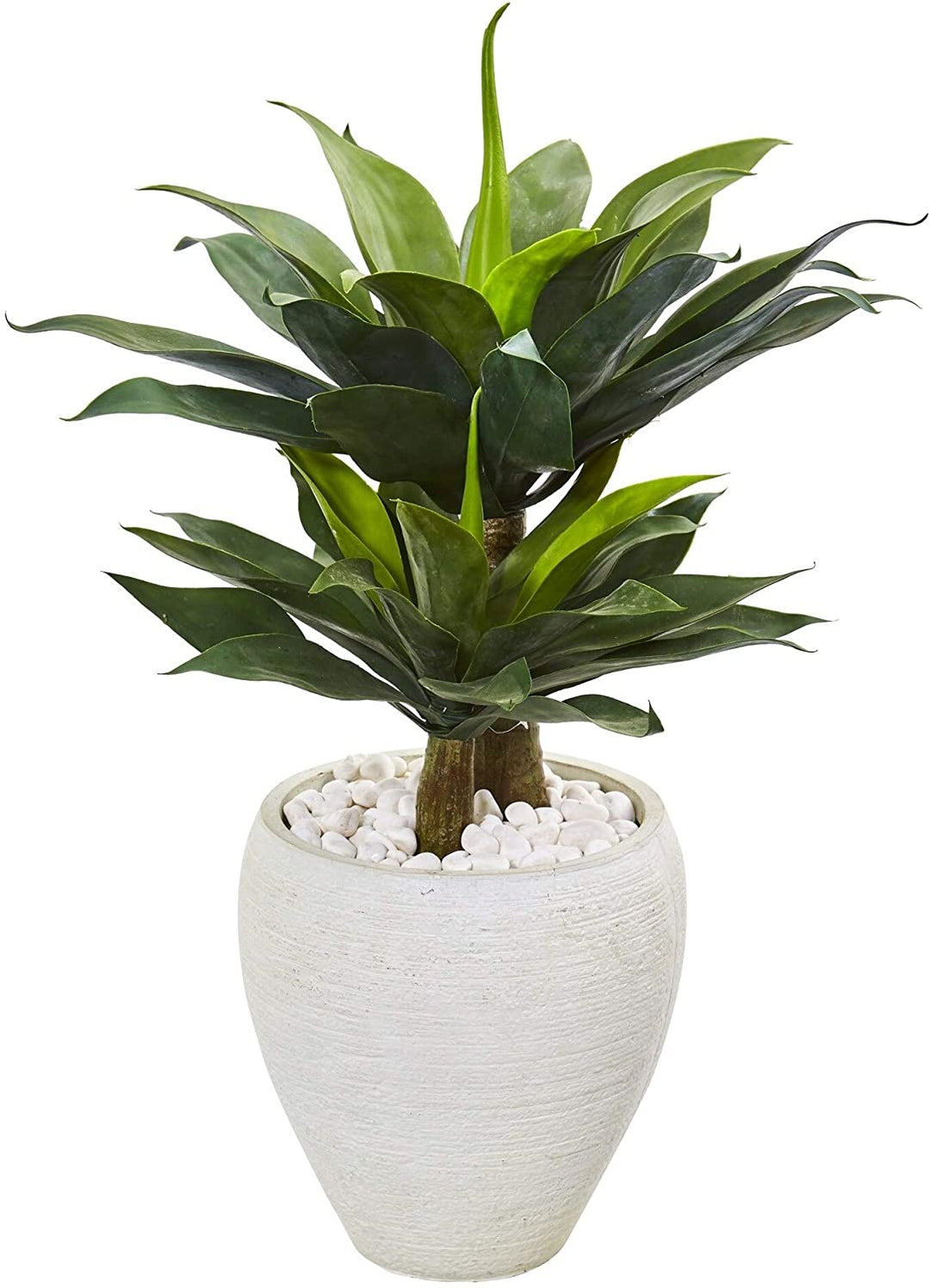 33" Double Agave Succulent Artificial Plant White