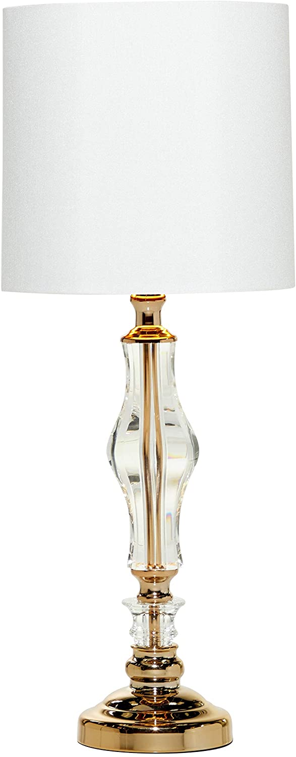 Vintage Clear Gold Buffet Lamp 10" X " 10