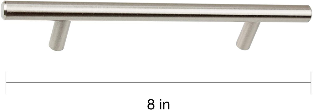 8 inch Solid Stainless Steel Finish 5 inch CC Cabinet Bar Pulls (Pack 10) Grey Metal Nickel - Diamond Home USA