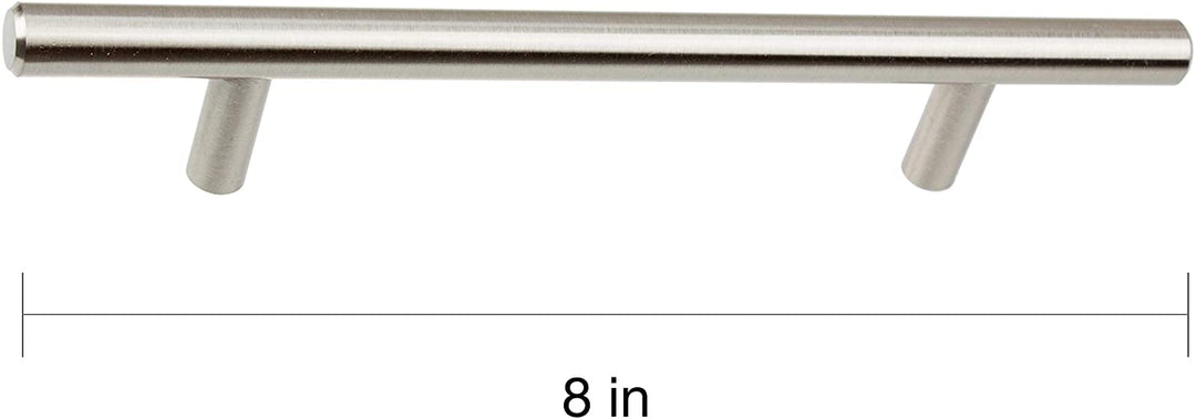8 inch Solid Stainless Steel Finish 5 inch CC Cabinet Bar Pulls (Pack 10) Grey Metal Nickel - Diamond Home USA