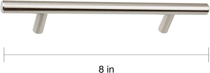 8 inch Solid Stainless Steel Finish 5 inch CC Cabinet Bar Pulls (Pack 10) Grey Metal Nickel - Diamond Home USA