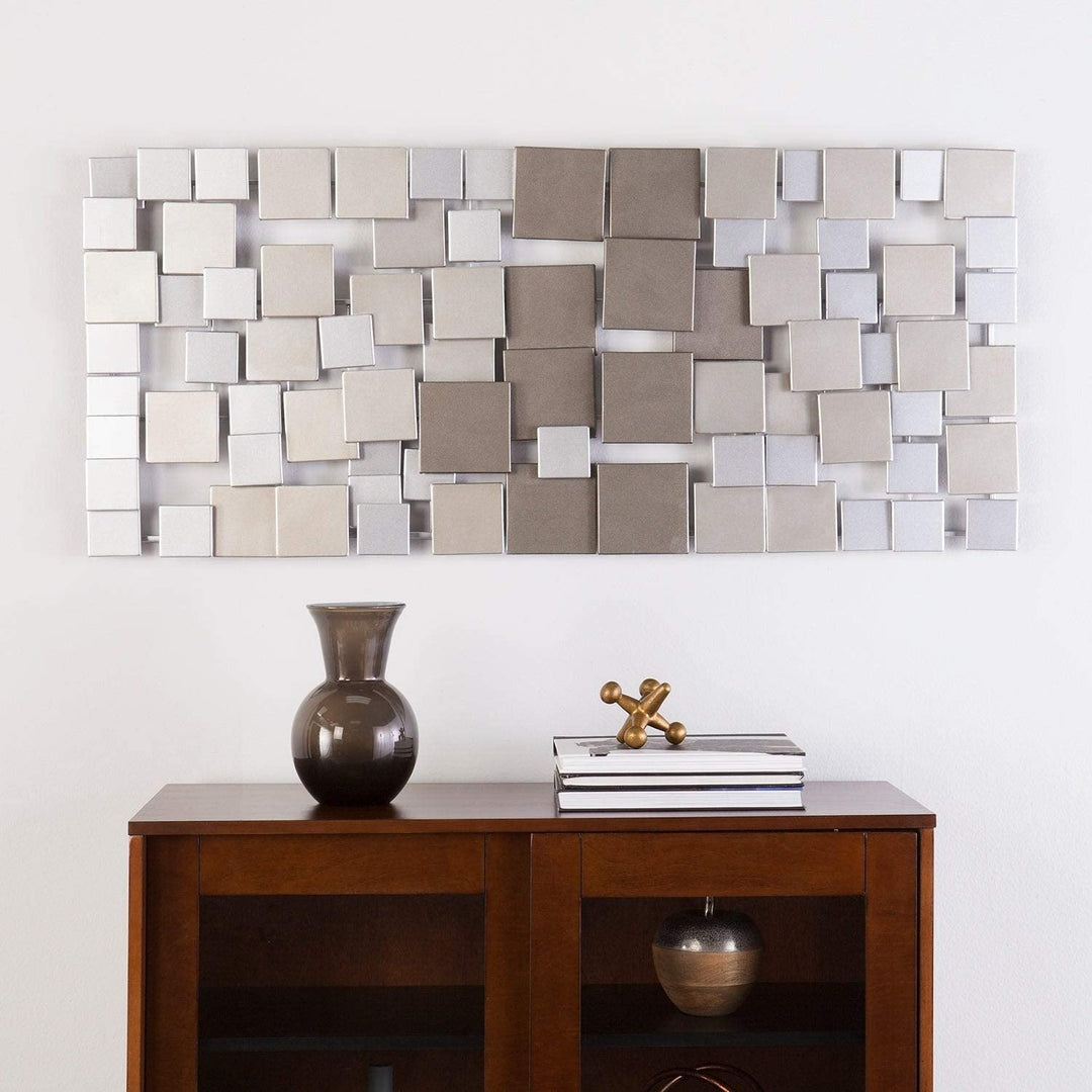 Wall Sculpture Silver Modern Contemporary Iron