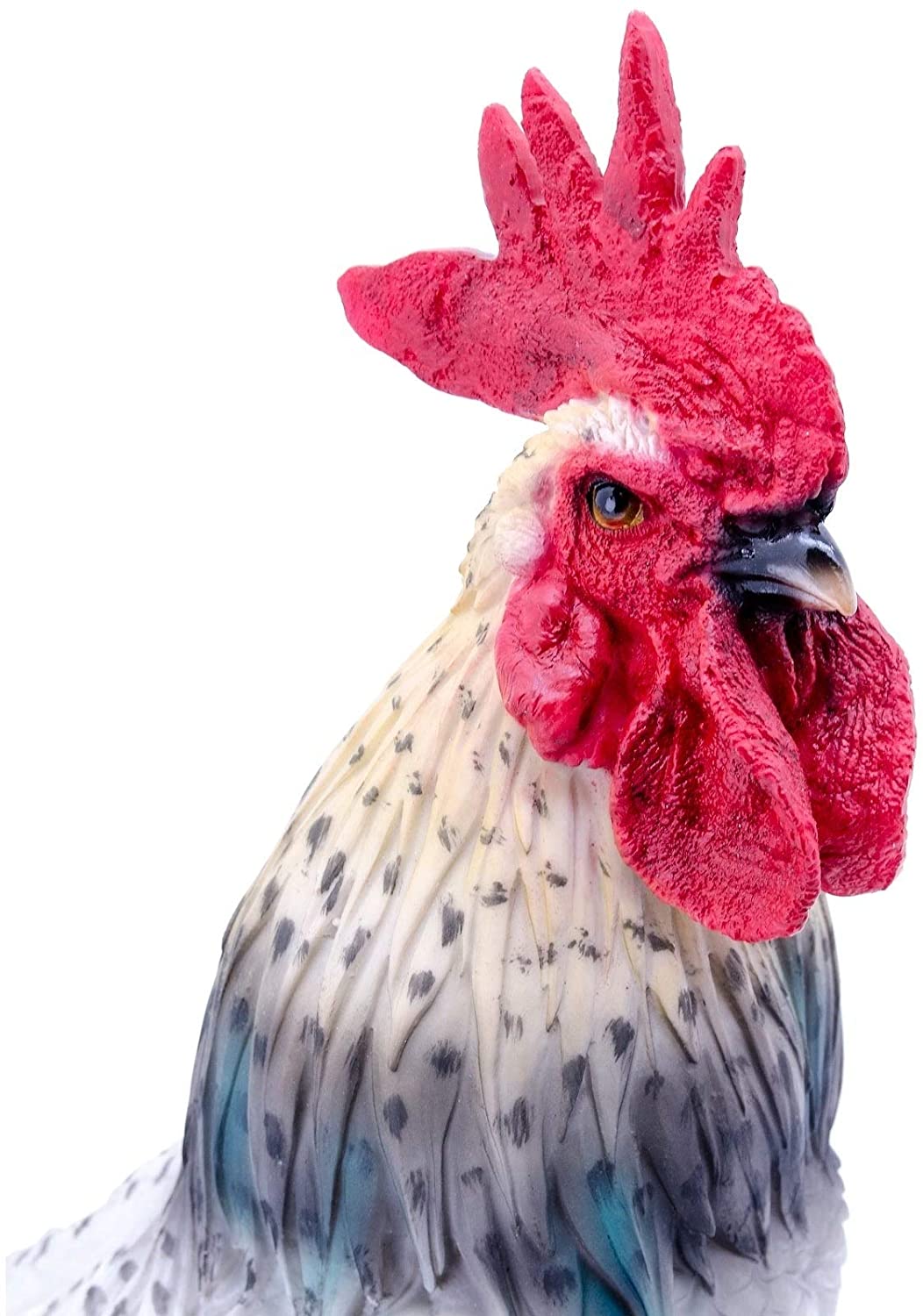 Black White Rooster Statue Polyresin