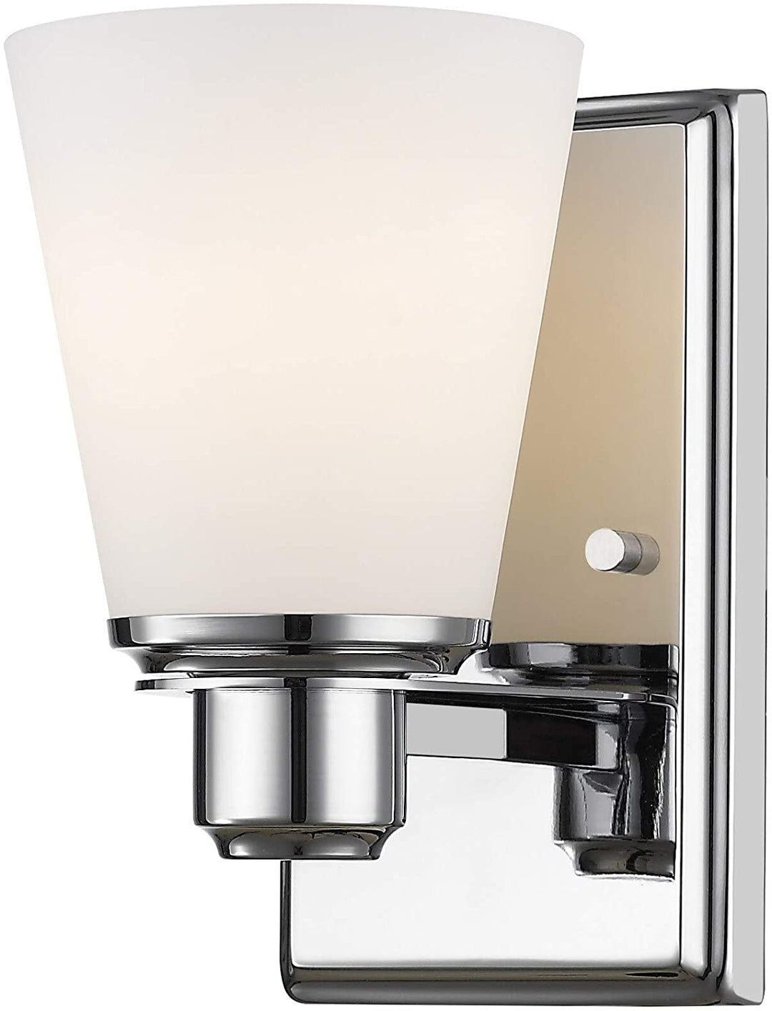 1 Light Vanity Chrome Finish Cream Transitional Glass