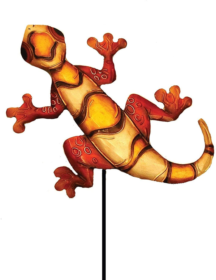 Handmade Gecko Garden Decoration Cream Red Modern Contemporary Traditional Metal - Diamond Home USA