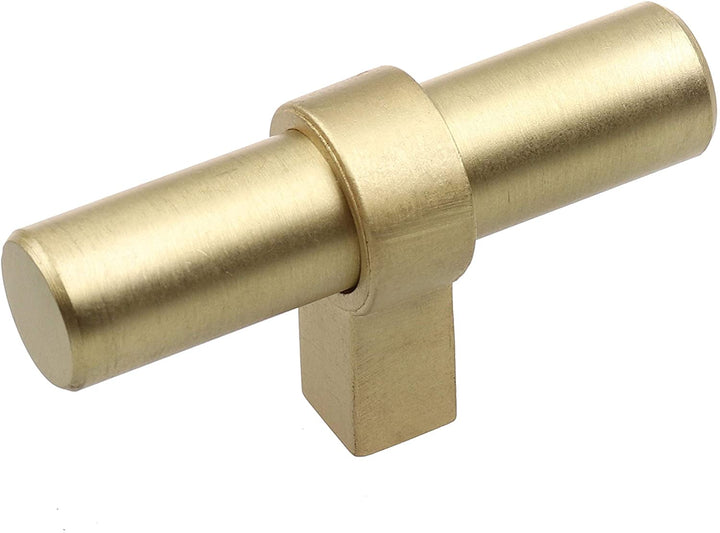 2 25 inch Solid Satin Gold Euro Cabinet T knob (Pack 25)