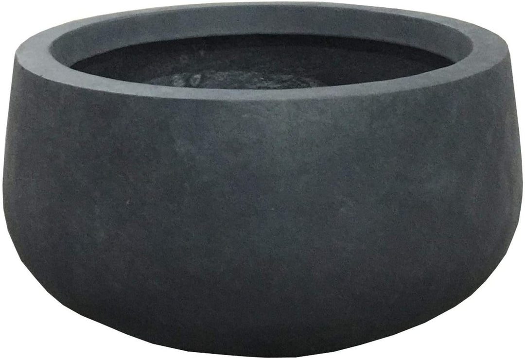 Lightweight Concrete Modern Low Bowl Cement Planter Medium