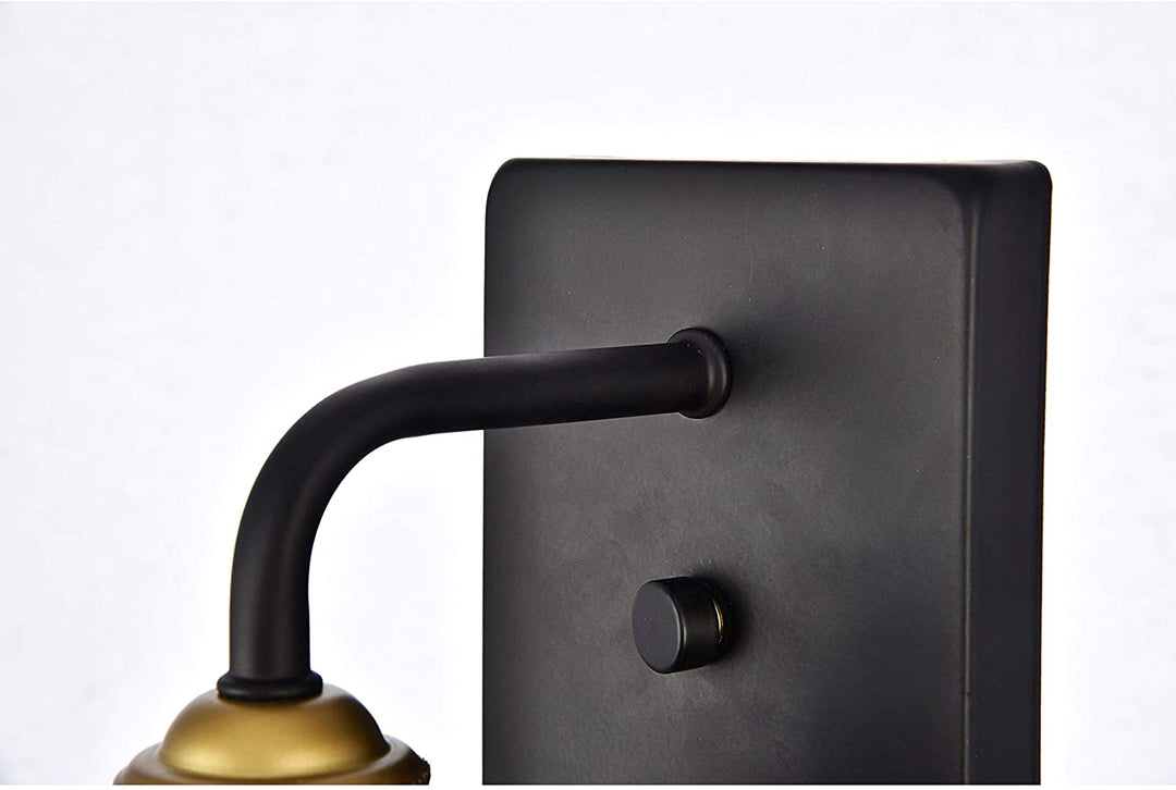 Wall Sconce D7 1 H8 3 Lt 1 Black Brass Finish Industrial Transitional Steel - Diamond Home USA