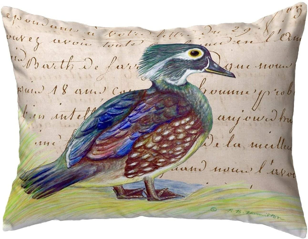 Female Wood Duck Script Small No Cord Pillow 11x14 Color