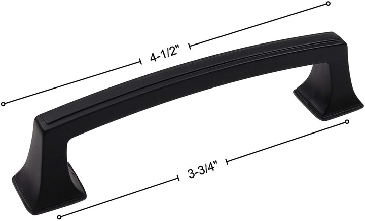 10 Pack 3 3/4 inch Center Classic Base Cabinet Pull Black Modern Contemporary Zinc Matte - Diamond Home USA