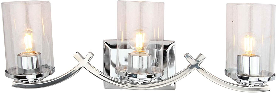 3 Light Vanity Lighting Chrome Mid Century Modern Steel