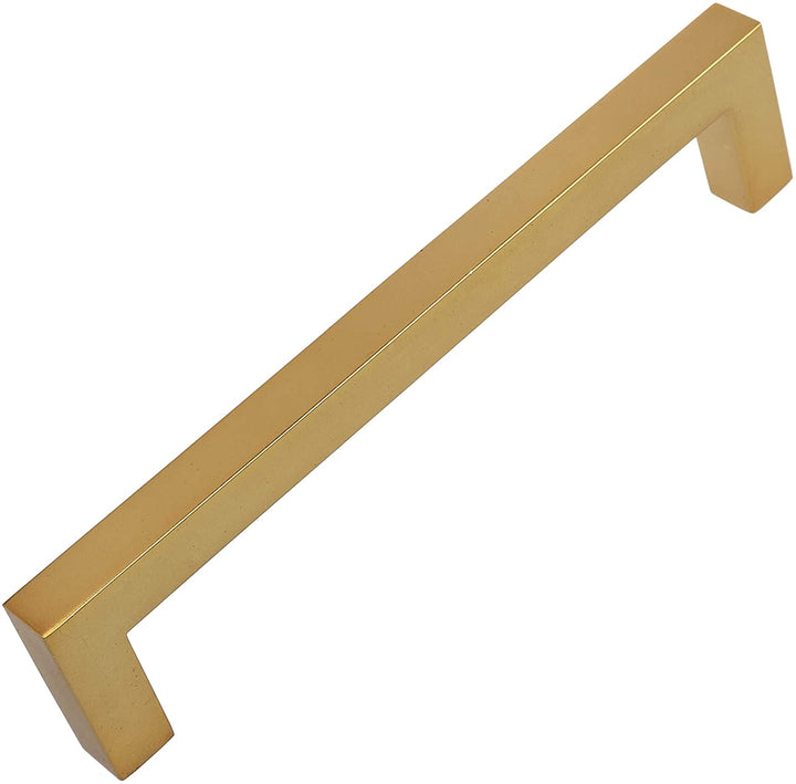 5 Center Gold Solid Square Bar Pulls (10 Pack) Brass